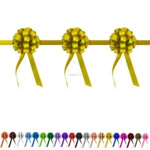 Pita Peresmian 3 Pompom Kuning Bahan Pita Polypropilene / Pita Jepang Ukuran Besar diameter 25cm Bisa kirim keluar daerah Untuk Acara Potong Pita, Pembukaan Kantor, Restoran, Toko, atau Gedung Baru. Ready Stock, siap kirim Lokasi Jakarta Pusat.