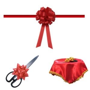Pita Acara Pembukaan Merah 15cm Set Lengkap PP Real Ribbon By IgnesiaBisa Custom