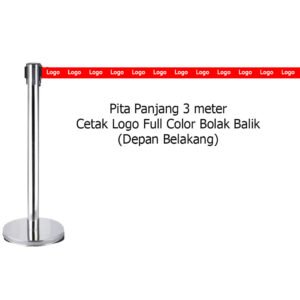 Cara Custom Tiang Antrian Cetak Logo / Tulisan Tali Queque Line