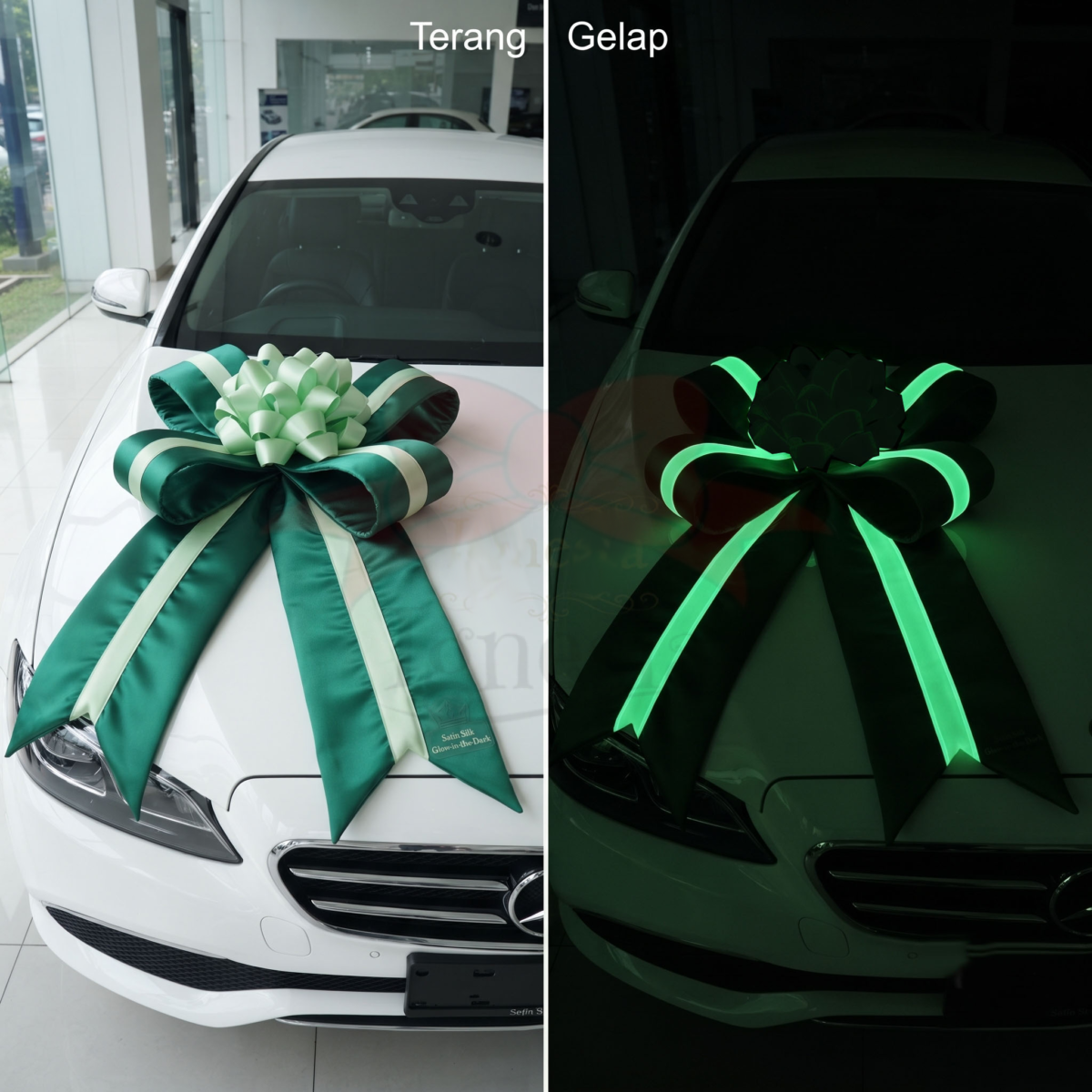 Pita Mobil Baru Glow In The Dark By Ignesia Bahan Satin Custom Warna Hiasan Hadiah Besar