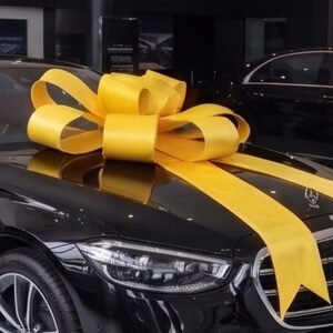 Pita Mobil Baru Warna Kuning Bahan Kain Satin